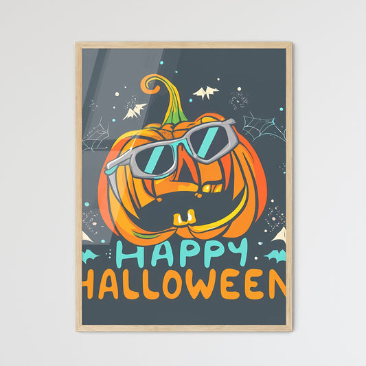 Happy Halloween - A Pumpkin Wearing Sunglasses Art Print Default Title