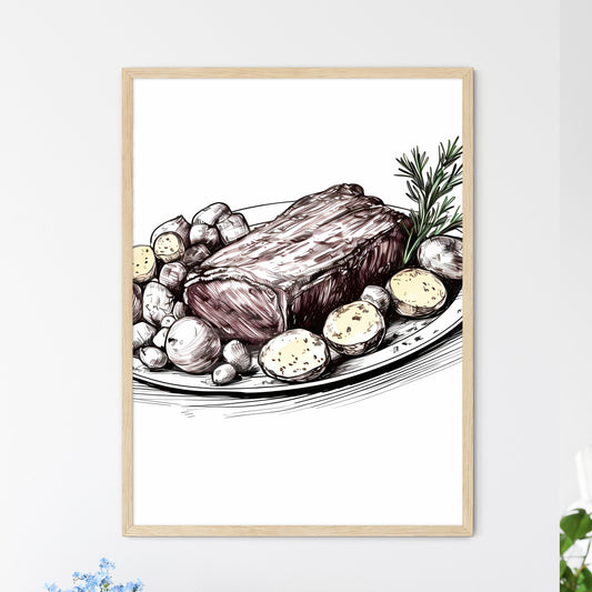 Plate Of Meat And Potatoes Art Print Default Title