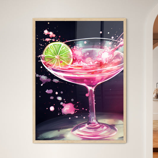 Pink Drink With A Lime Slice In It Art Print Default Title