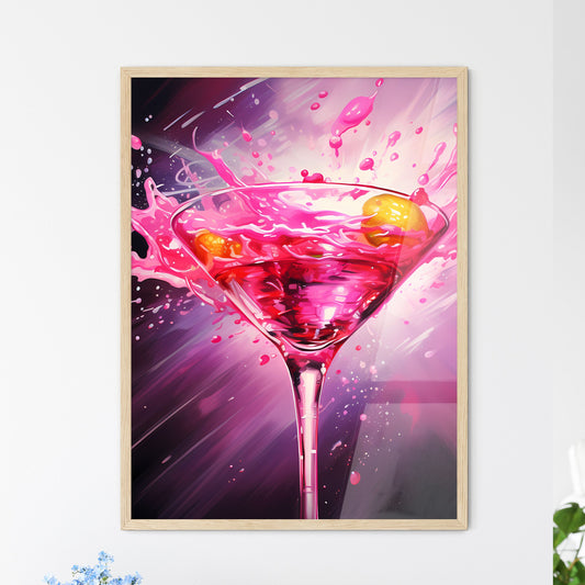 Pink Liquid Splashing In A Martini Glass Art Print Default Title