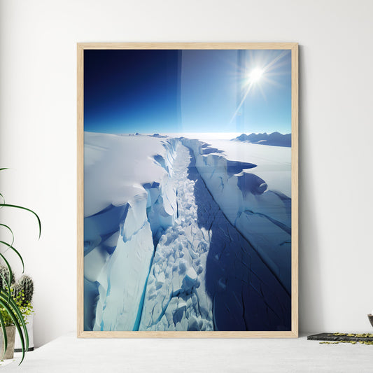 Snow Covered Ground With A Crack In It Art Print Default Title