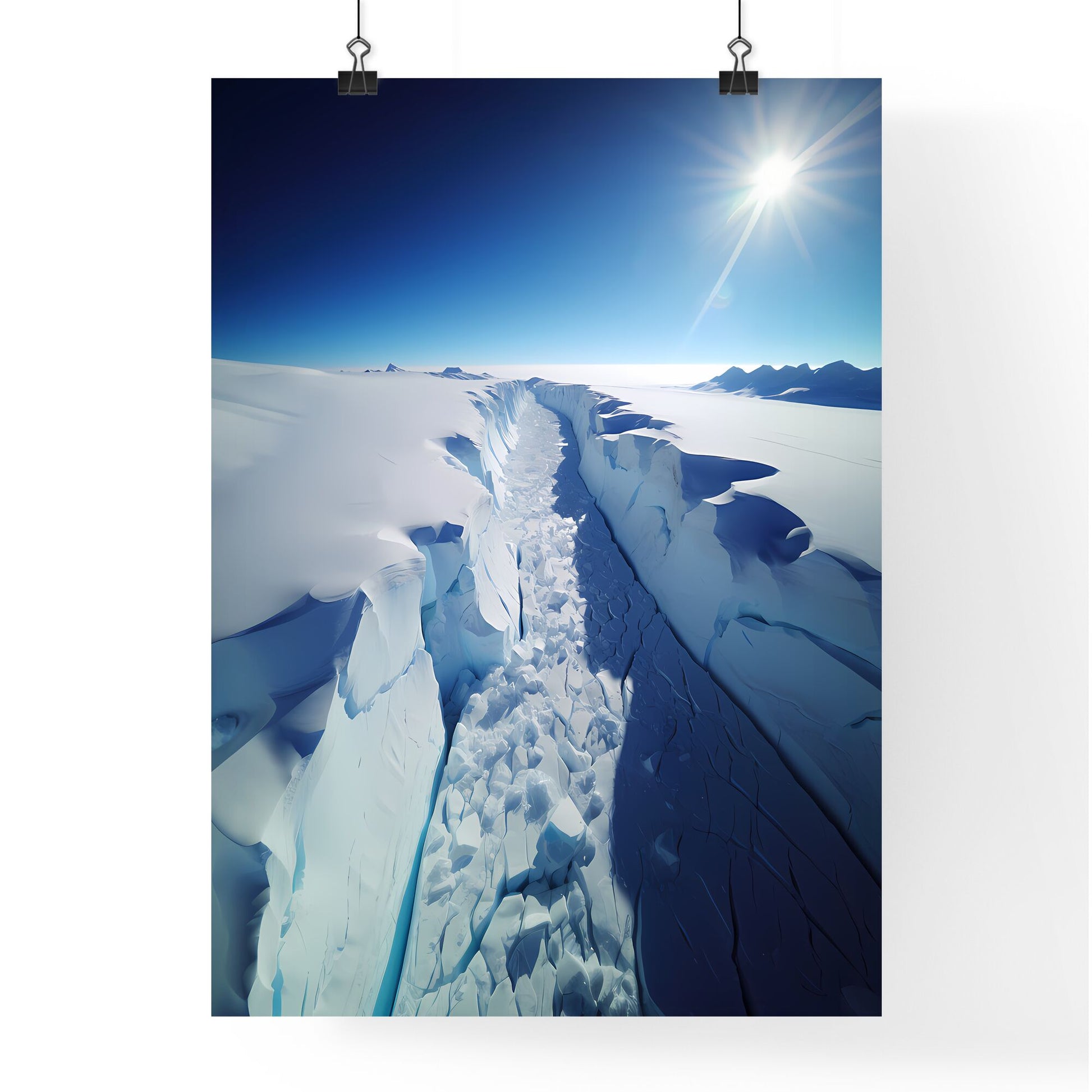 Snow Covered Ground With A Crack In It Art Print Default Title
