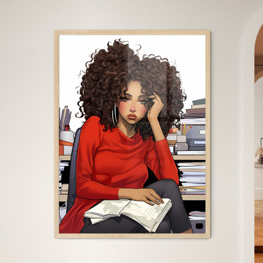 Woman Sitting In A Chair With A Book Art Print Default Title