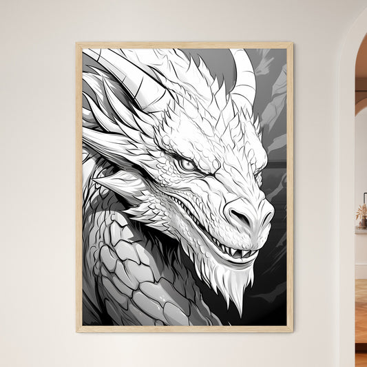 White Dragon With Sharp Teeth Art Print Default Title