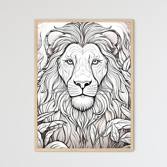 Black And White Drawing Of A Lion Art Print Default Title