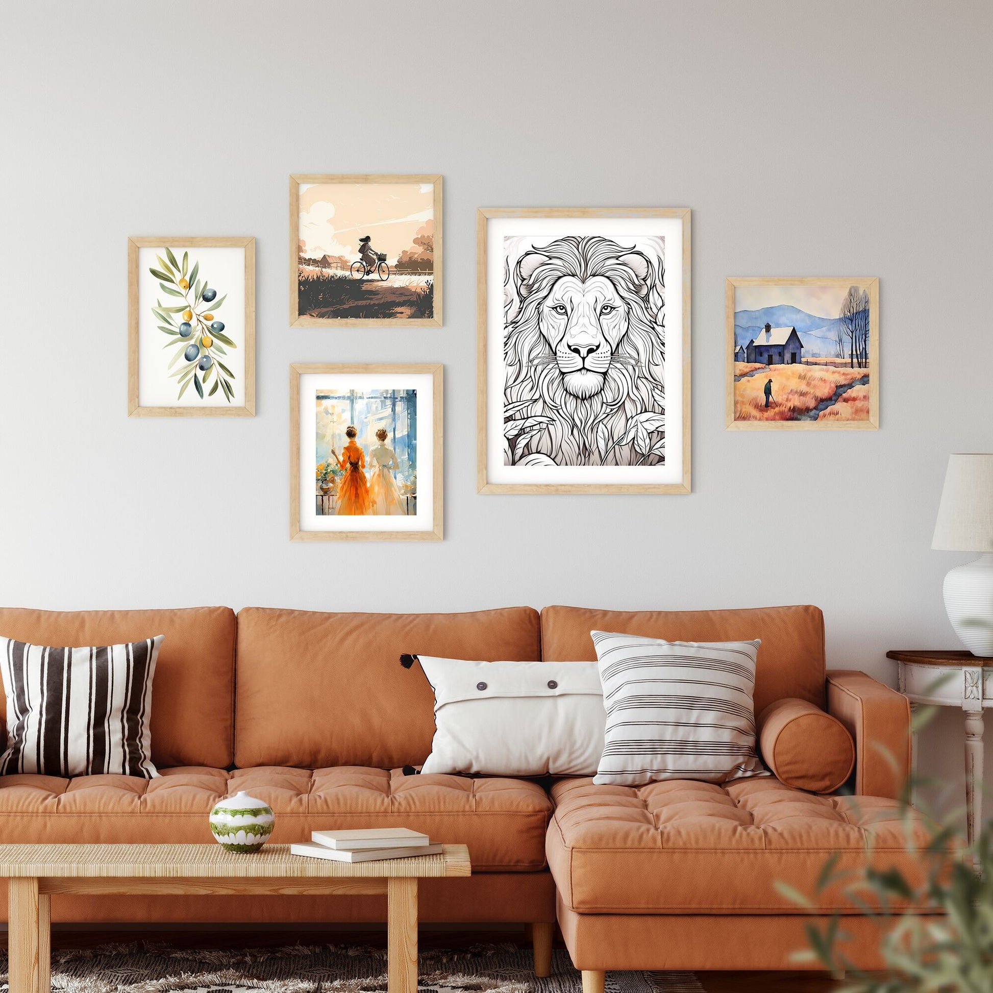 Black And White Drawing Of A Lion Art Print Default Title