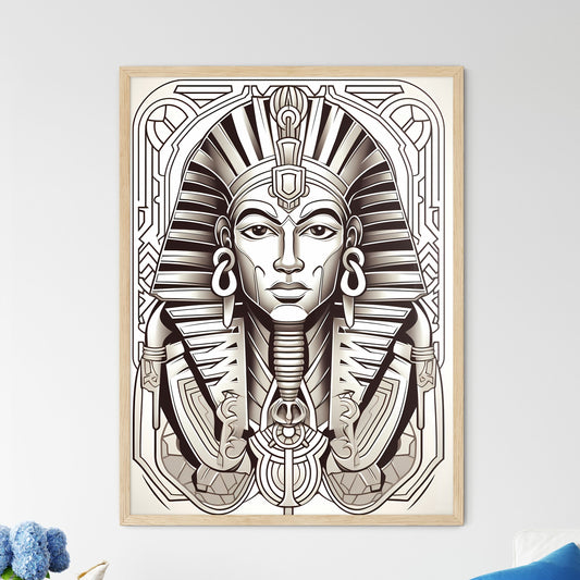 Black And White Illustration Of A Man In A Egyptian Garment Art Print Default Title