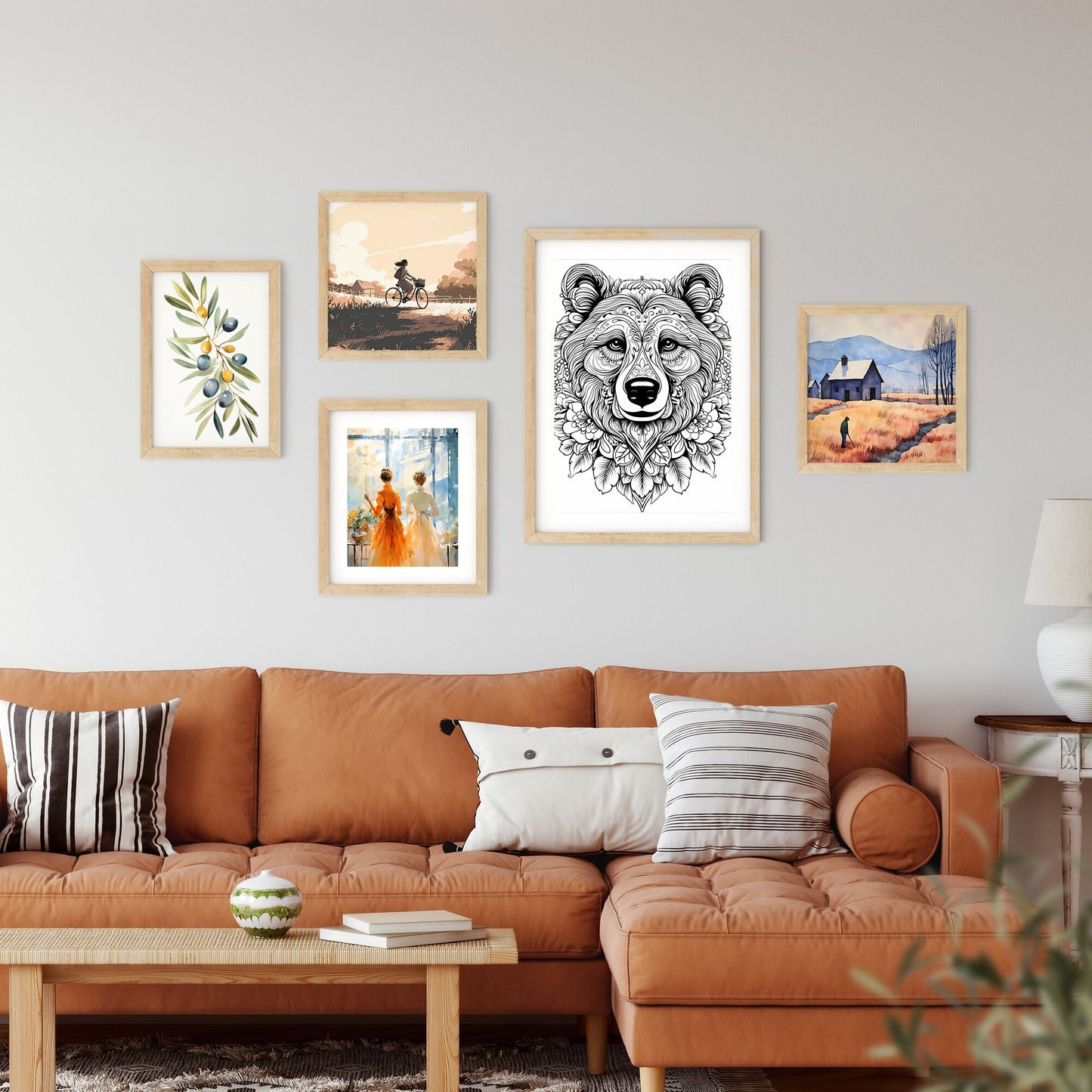 Black And White Drawing Of A Bear Art Print Default Title