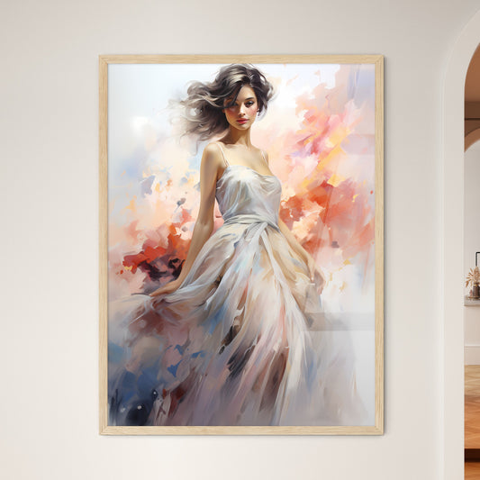 Painting Of A Woman In A White Dress Art Print Default Title