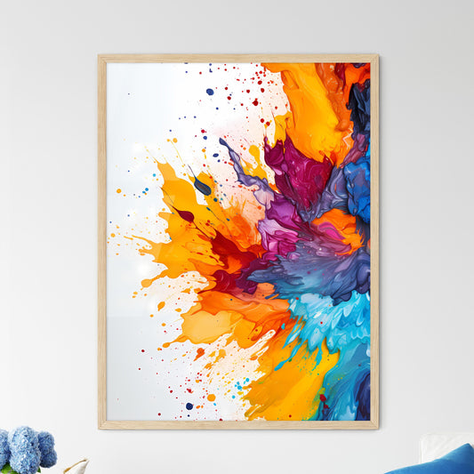 Colorful Paint Splashing Out Of A White Surface Art Print Default Title