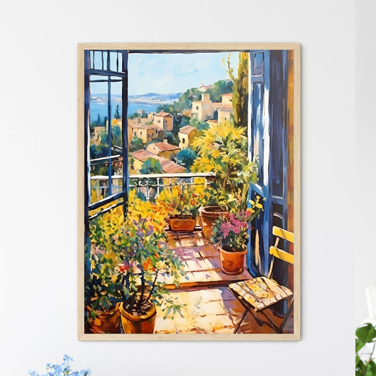 Painting Of A Balcony With Plants And Flowers Art Print Default Title
