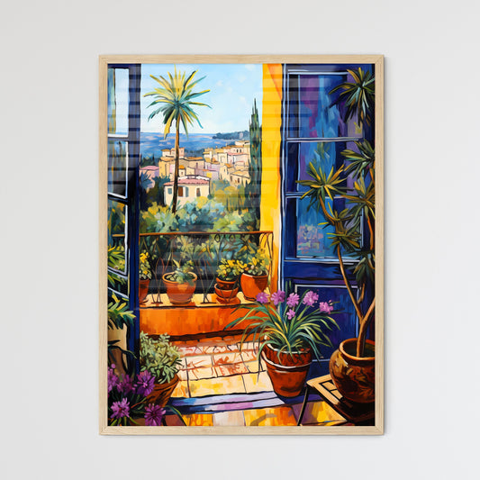 Painting Of A Balcony With Plants And Trees Art Print Default Title