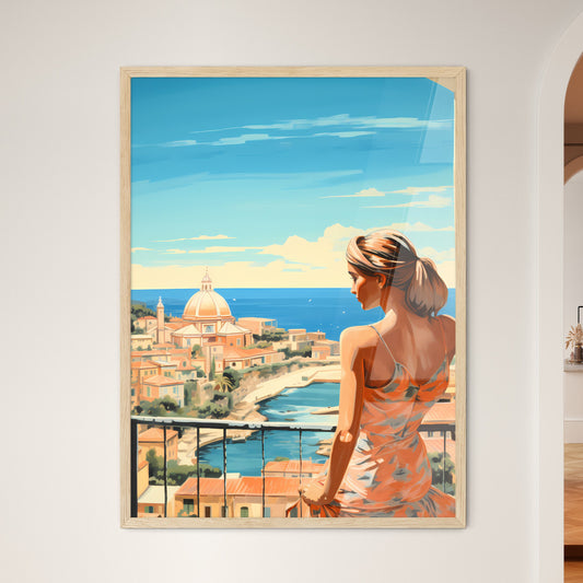 Woman Looking At A City Art Print Default Title