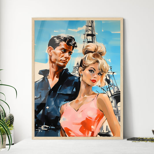 Man And Woman Standing Next To Each Other Art Print Default Title