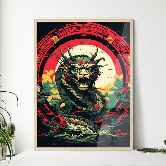 Dragon With Horns And Red Eyes Art Print Default Title