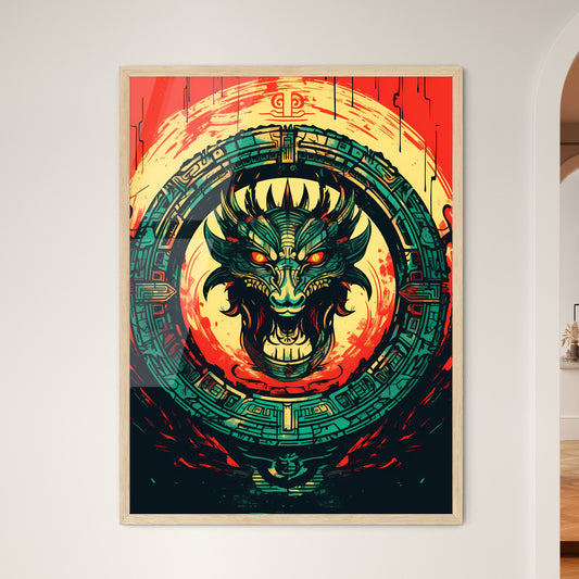 Dragon Head In A Circle Art Print Default Title