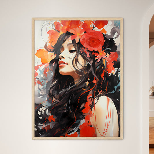 Painting Of A Woman With Flowers In Her Hair Art Print Default Title