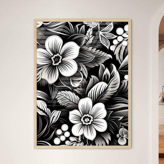 Black And White Floral Pattern Art Print Default Title