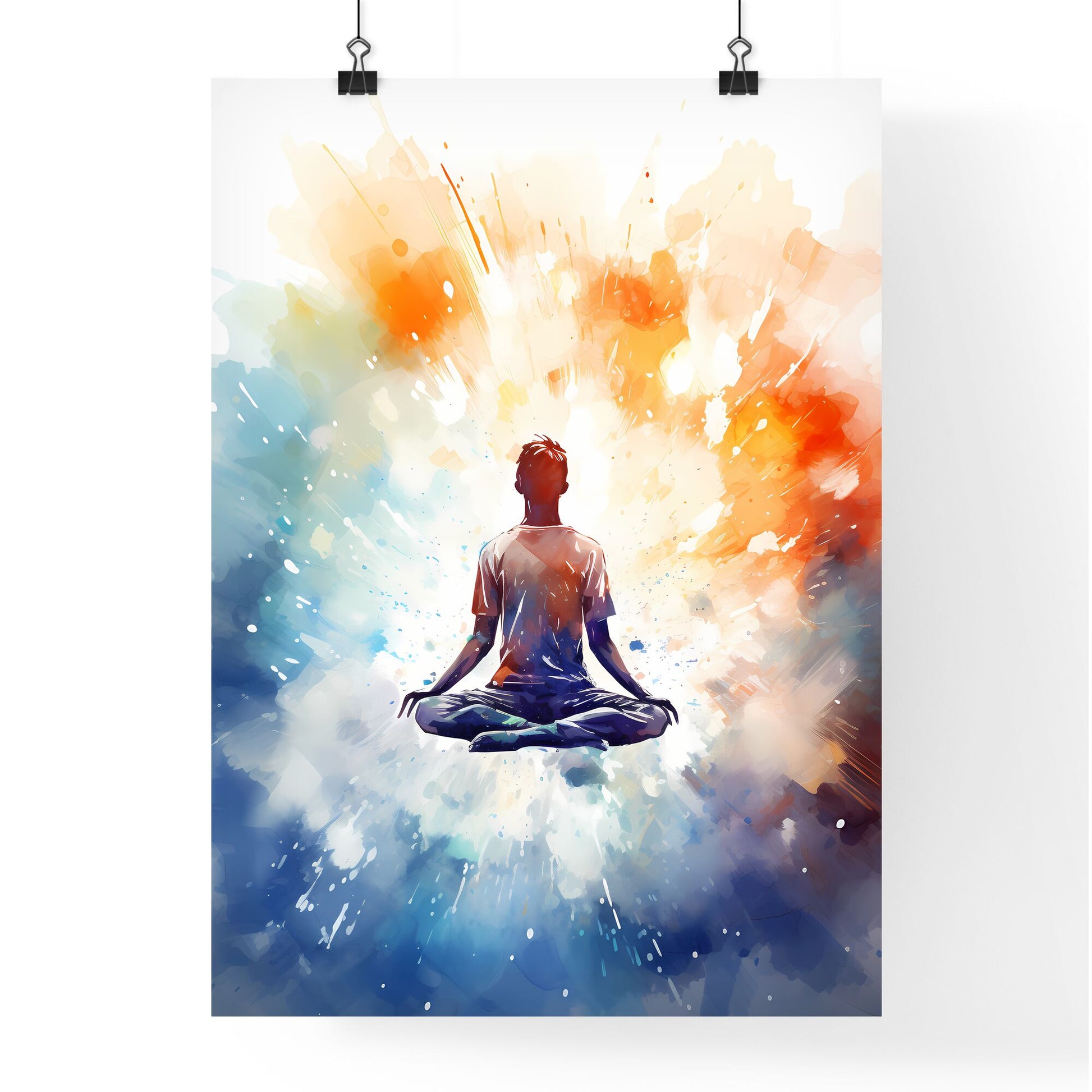 Person Sitting In A Lotus Position Art Print Default Title
