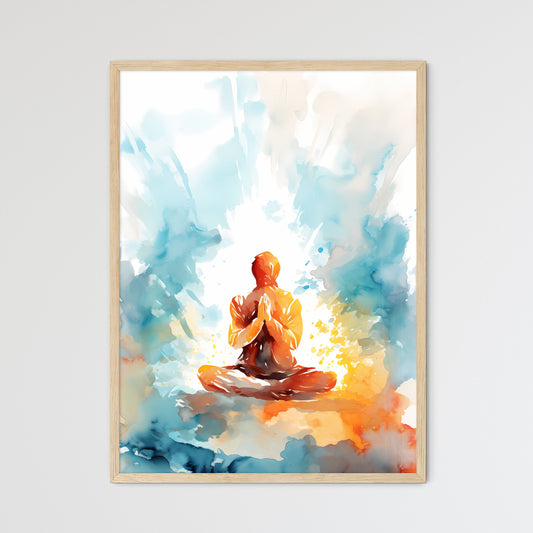 Person Sitting In A Lotus Position With Hands Together Art Print Default Title
