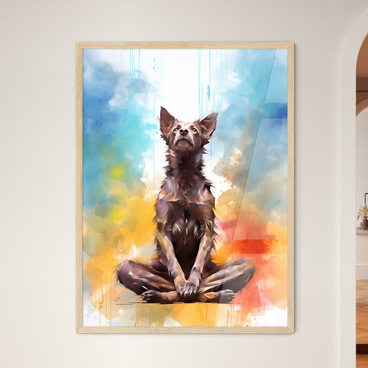 Dog Sitting In A Yoga Pose Art Print Default Title