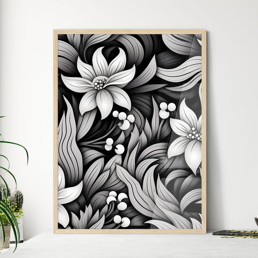 Black And White Floral Pattern Art Print Default Title