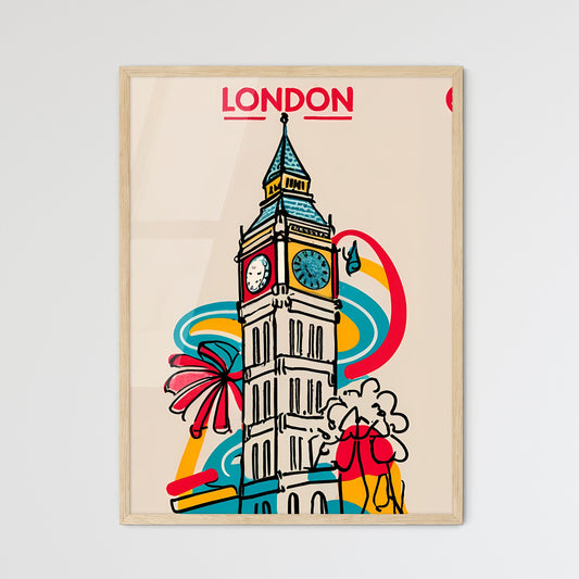 London - A Drawing Of A Clock Tower Art Print Default Title