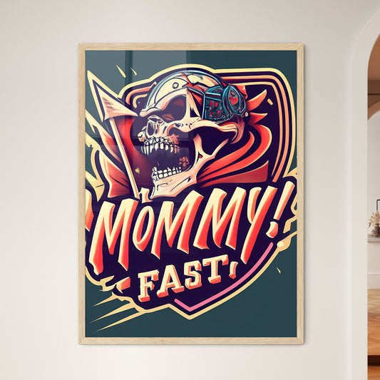 Mommy! Fast - A Skull With A Helmet And A Flag Art Print Default Title