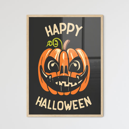 Happy Halloween - A Pumpkin With A Face On It Art Print Default Title