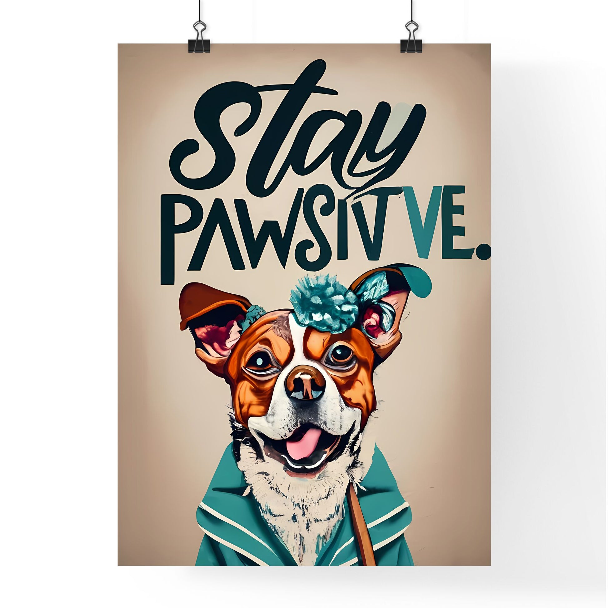 Stay Pawsitive - A Dog Wearing A Blue Jacket Default Title