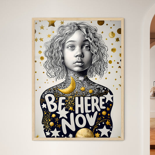 Be Here Now - A Girl With Curly Hair And Stars And Moon Default Title