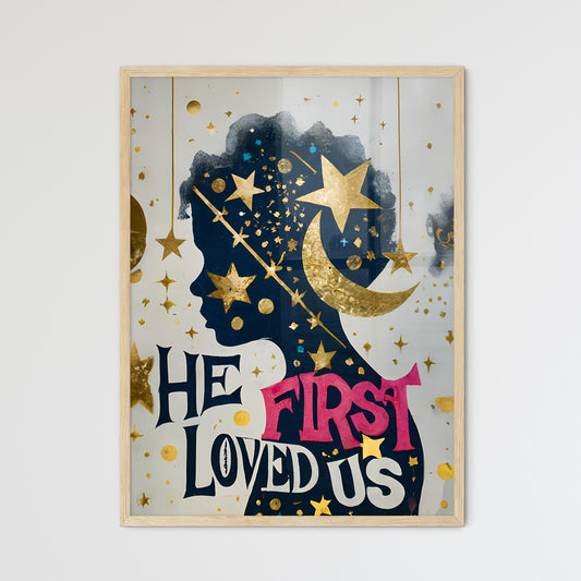 He First Loved Us - A Painting Of A Woman With Stars And A Moon Default Title