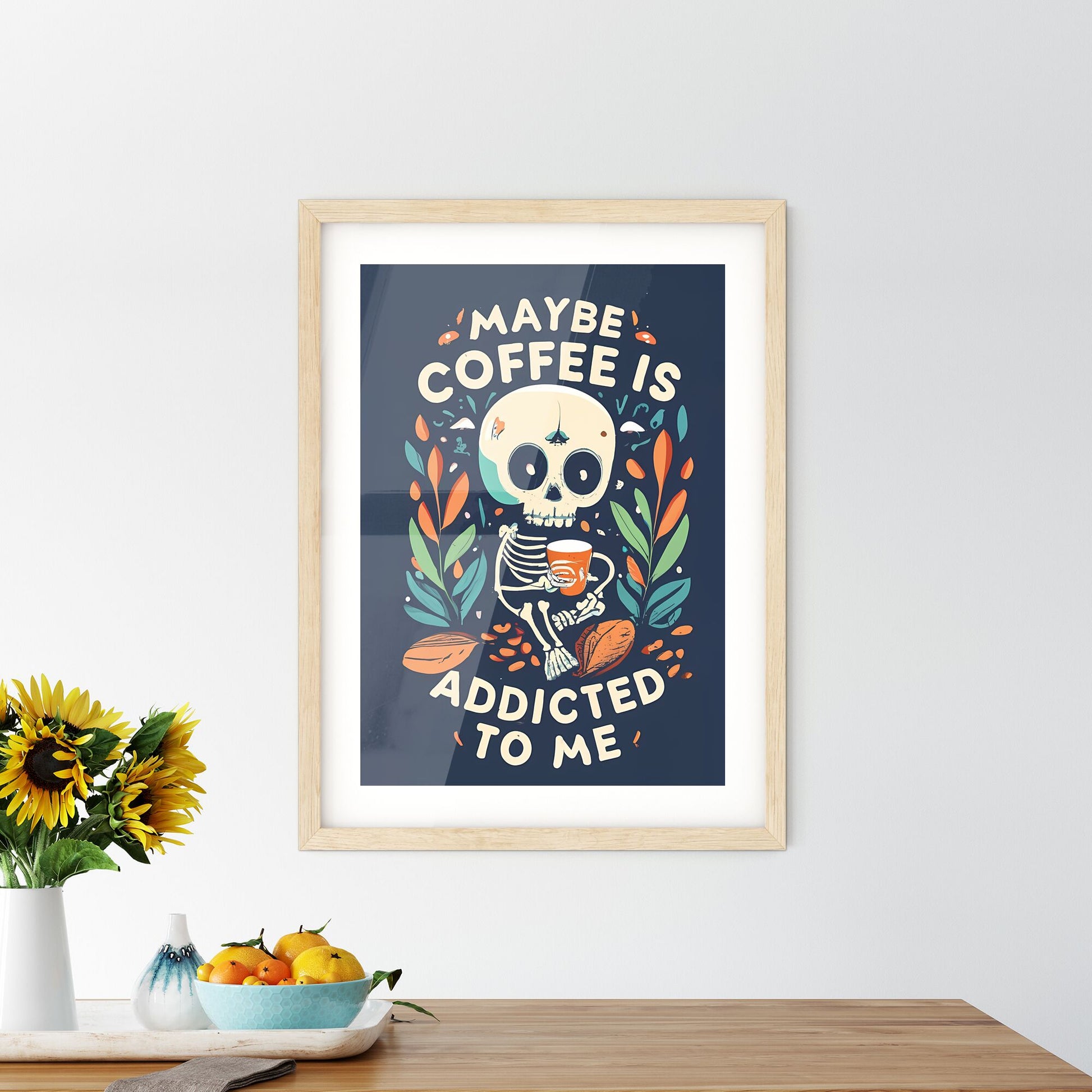 Maybe Coffee Is Addicted To Me - A Skeleton Holding A Cup Default Title