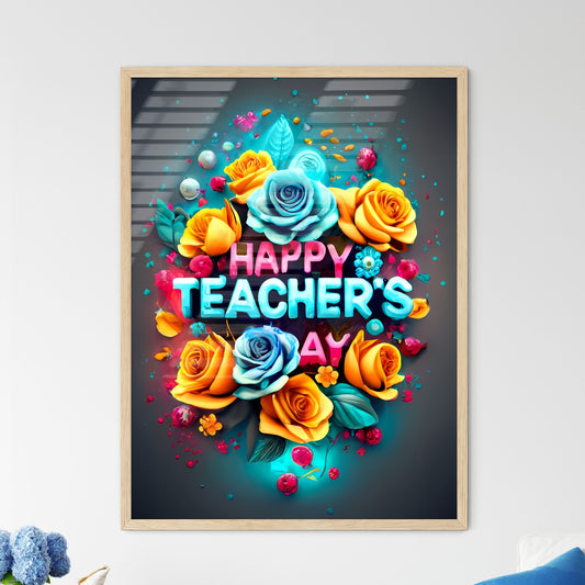 Happy Teachers - A Colorful Flowers And Text Default Title