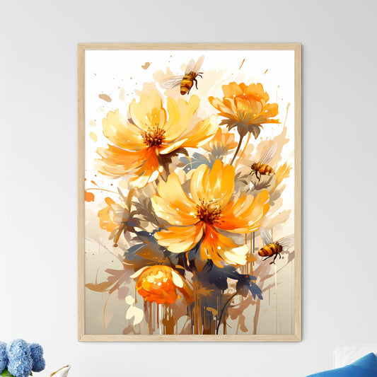 A Painting Of Flowers And Bees Default Title