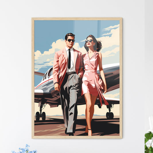 Fashion - A Man And Woman Standing Next To An Airplane Default Title