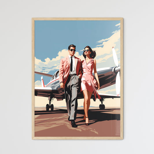 Fashion - A Man And Woman Standing Next To A Plane Default Title