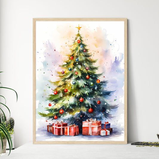 Holidays - A Watercolor Of A Christmas Tree With Presents Default Title