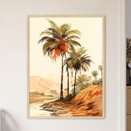 Vintage - A Painting Of Palm Trees And A River Default Title
