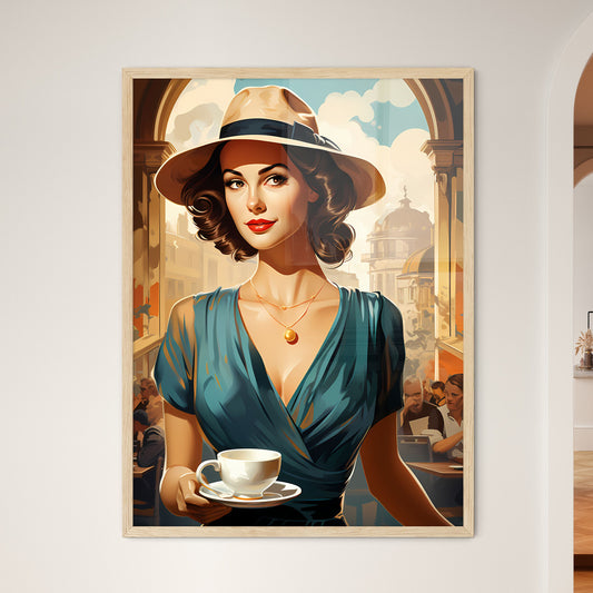 Vintage Advertising - A Woman Holding A Cup Of Coffee Default Title