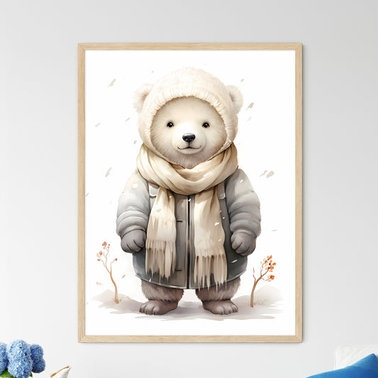 Winter Times - A Cartoon Of A Bear Wearing A Hat And Scarf Default Title