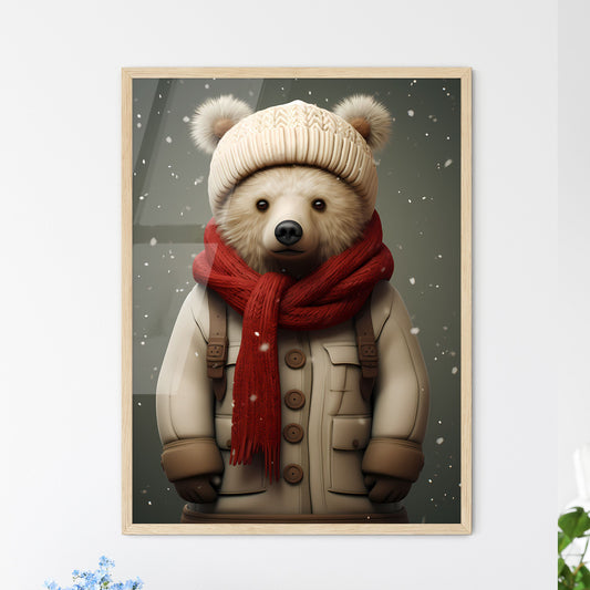 Winter Times - A Bear Wearing A Hat And Scarf Default Title
