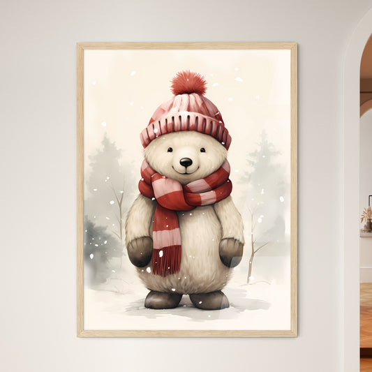Winter Times - A Cartoon Of A Teddy Bear Wearing A Hat And Scarf Default Title