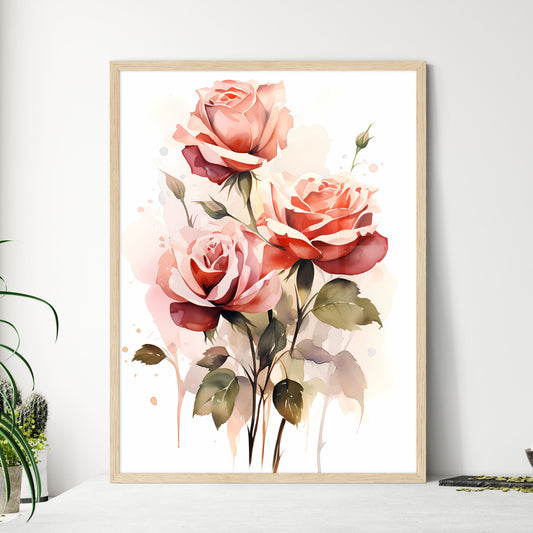 A Painting Of Roses On A White Background Default Title