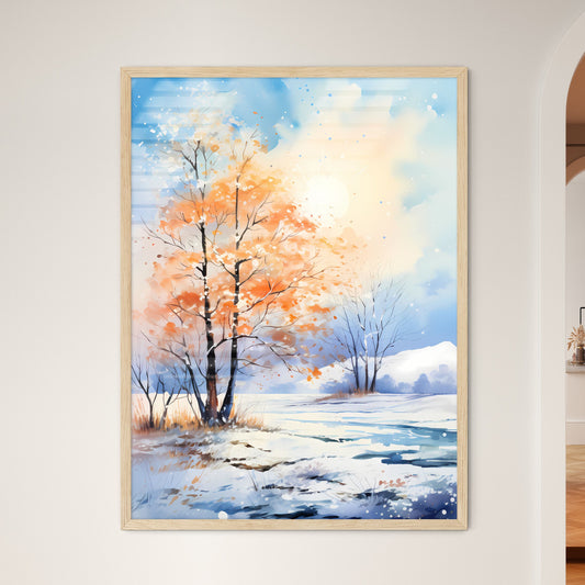 Winter - A Painting Of Trees In A Snowy Field Default Title