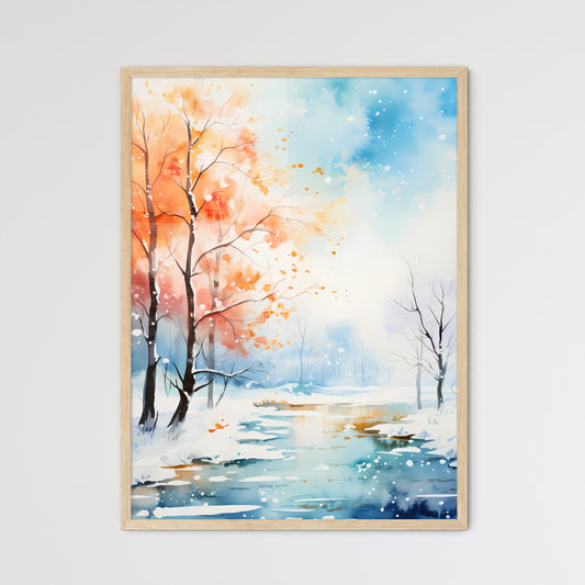 Winter - Watercolor Painting Of Trees And Snow On A Sunny Day Default Title