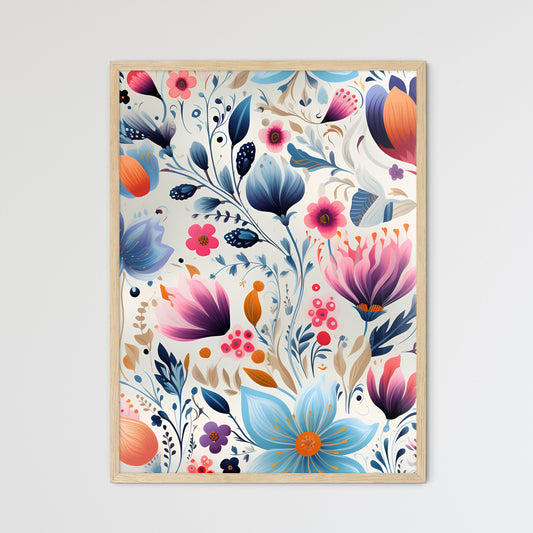 A Colorful Floral Pattern On A White Background Default Title