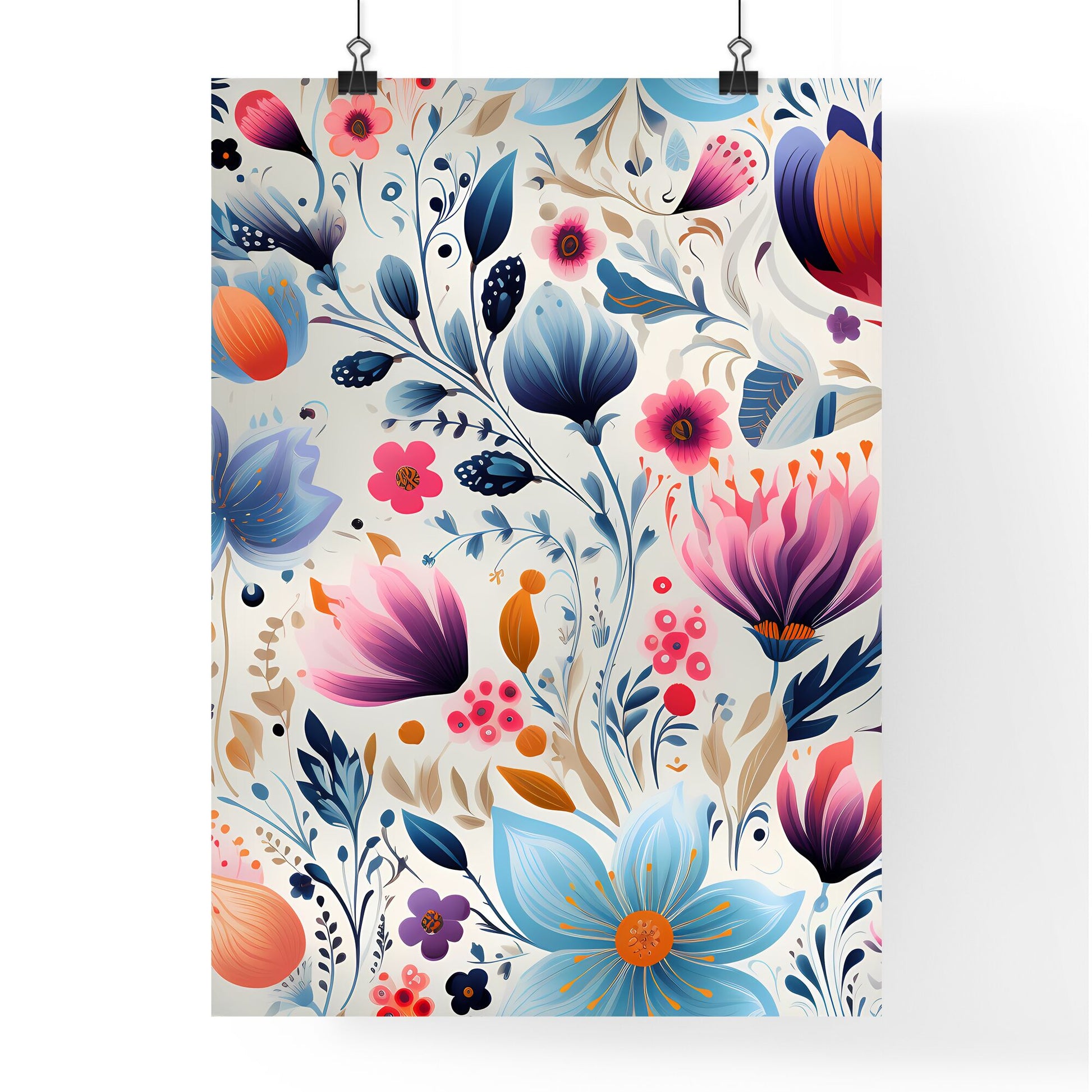 A Colorful Floral Pattern On A White Background Default Title