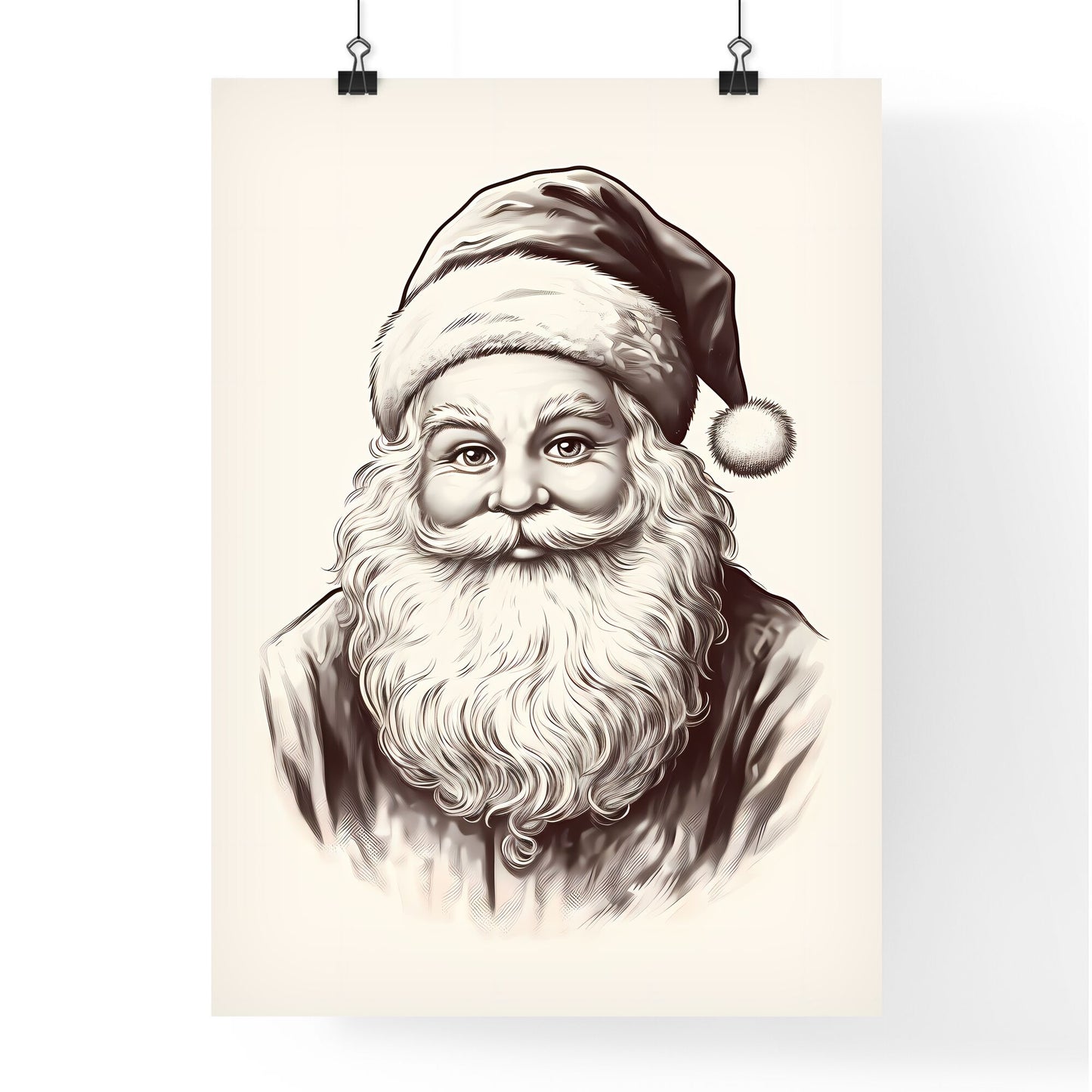 A Black And White Drawing Of A Santa Claus Default Title