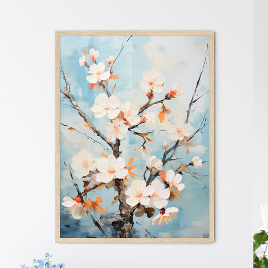 A Painting Of A Branch With White Flowers Default Title